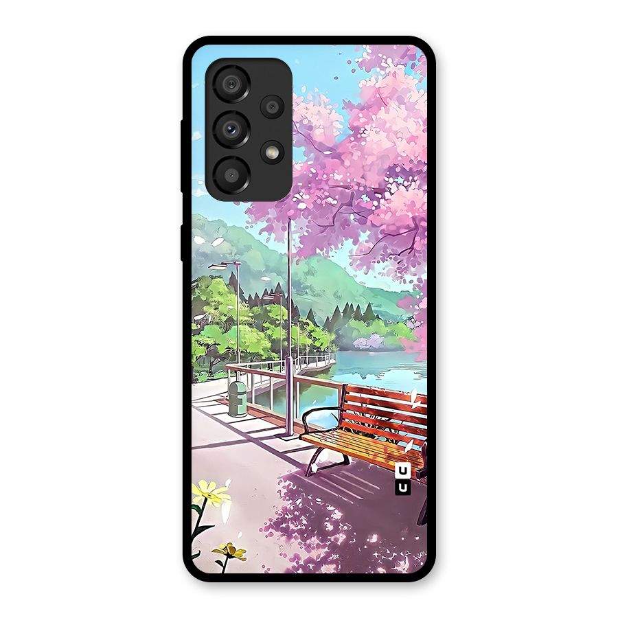 Beautiful Cherry Blossom Landscape Glass Back Case for Galaxy A33 5G