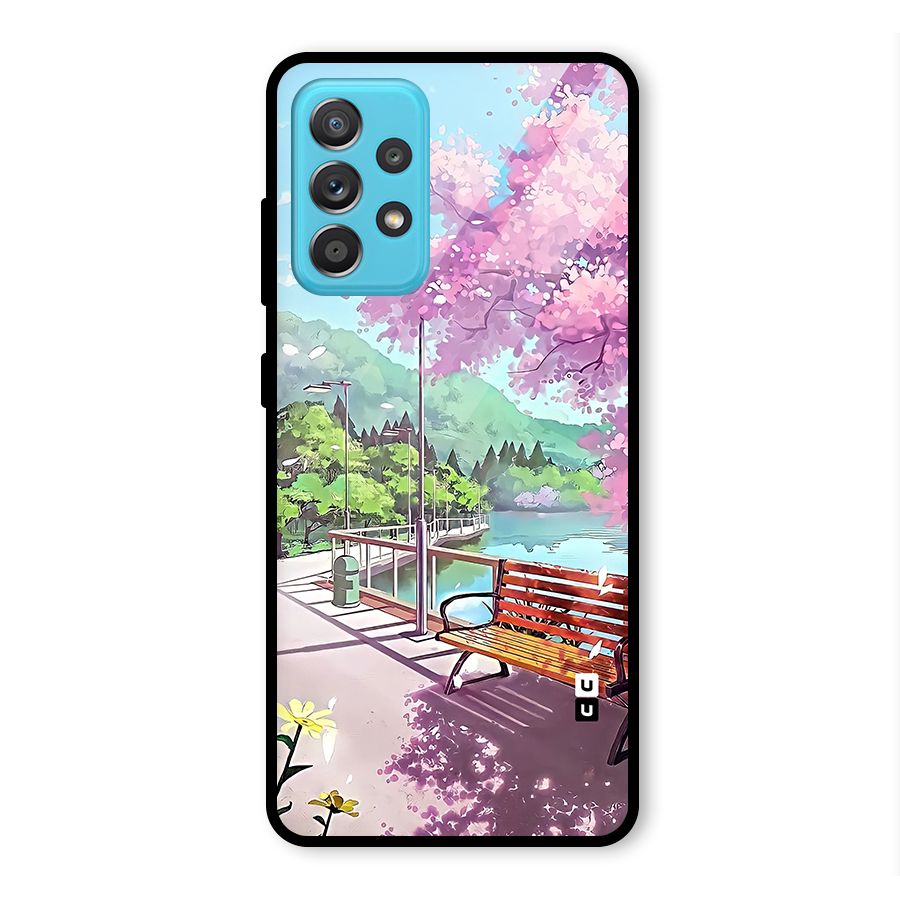 Beautiful Cherry Blossom Landscape Glass Back Case for Galaxy A52