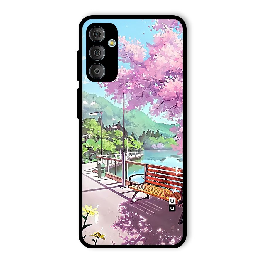Beautiful Cherry Blossom Landscape Glass Back Case for Galaxy F23
