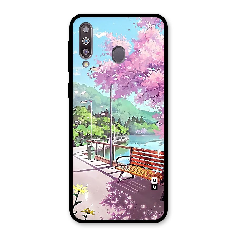 Beautiful Cherry Blossom Landscape Glass Back Case for Galaxy M30