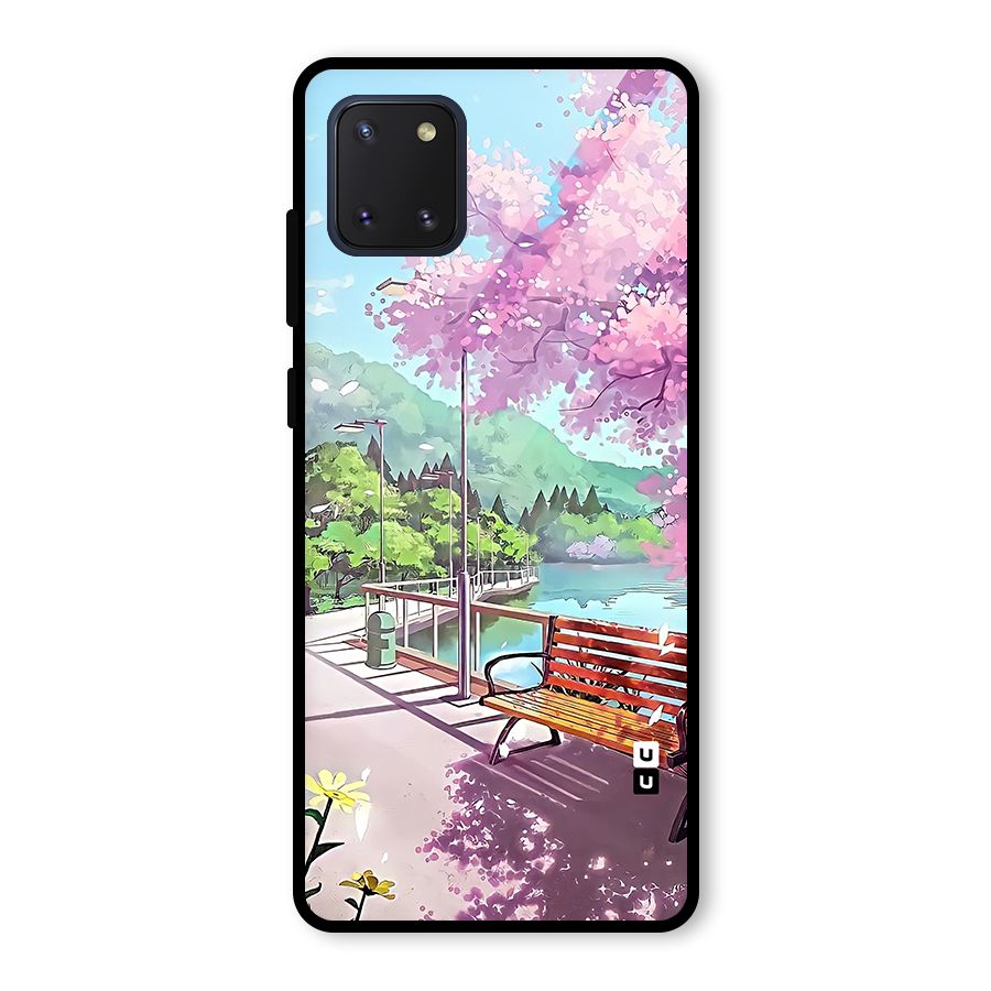 Beautiful Cherry Blossom Landscape Glass Back Case for Galaxy Note 10 Lite