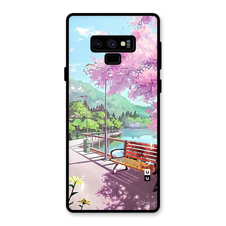 Beautiful Cherry Blossom Landscape Glass Back Case for Galaxy Note 9