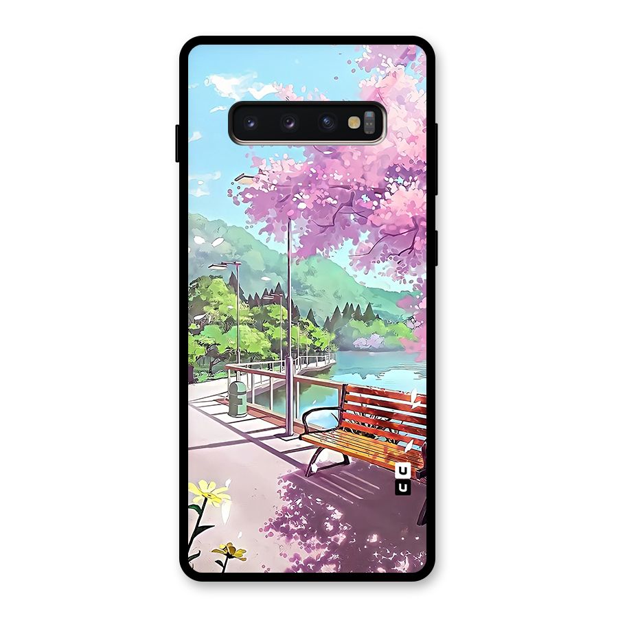 Beautiful Cherry Blossom Landscape Glass Back Case for Galaxy S10 Plus