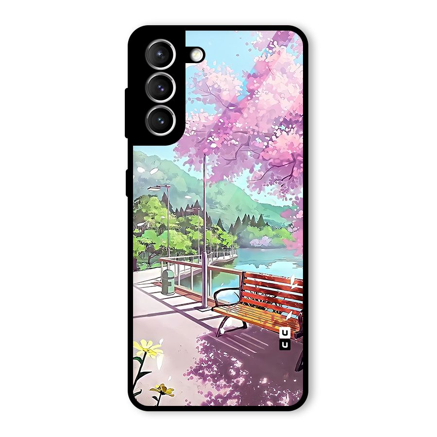 Beautiful Cherry Blossom Landscape Glass Back Case for Galaxy S21 5G