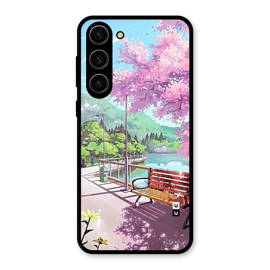 Beautiful Cherry Blossom Landscape Glass Back Case for Galaxy S23 Plus