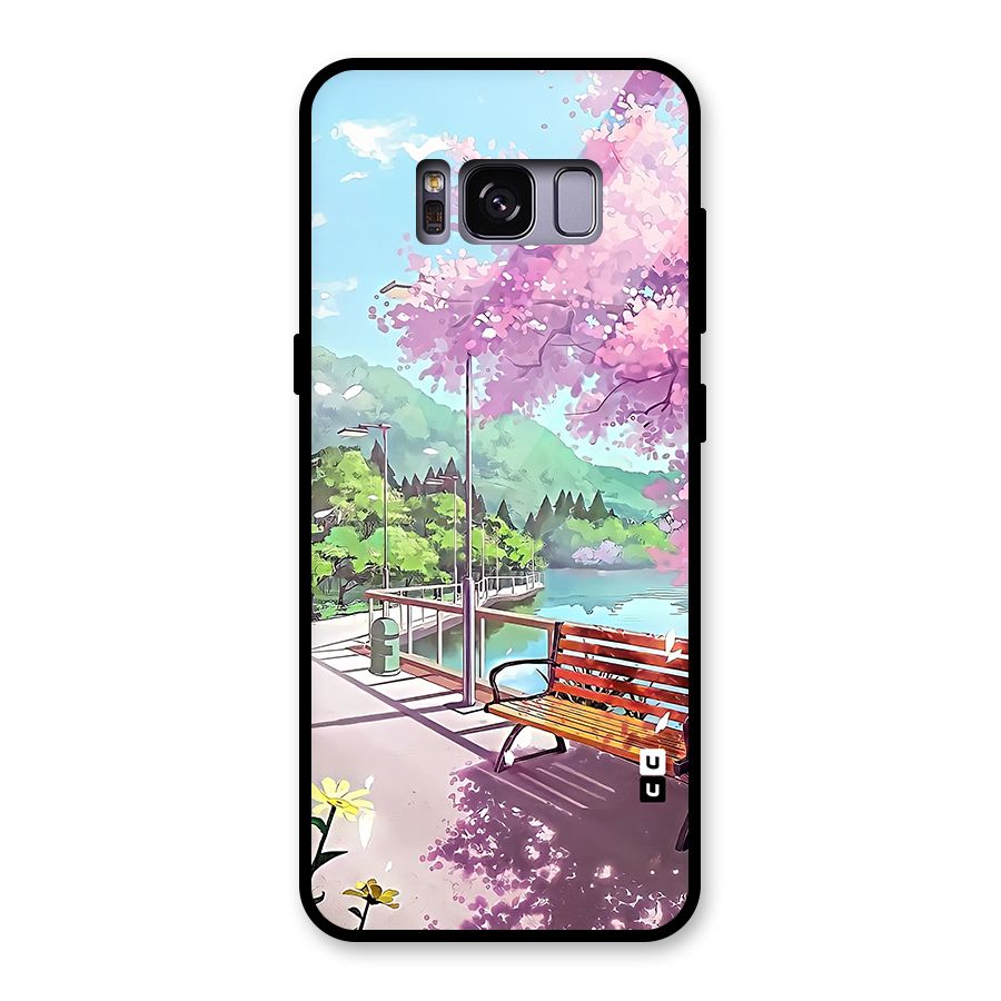 Beautiful Cherry Blossom Landscape Glass Back Case for Galaxy S8