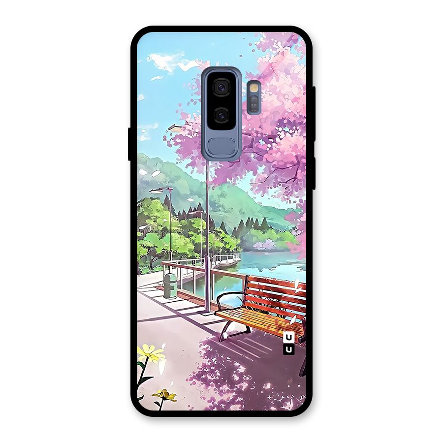 Beautiful Cherry Blossom Landscape Glass Back Case for Galaxy S9 Plus