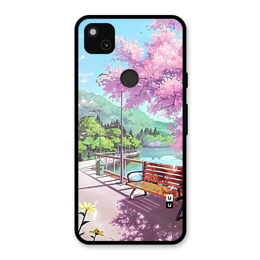 Beautiful Cherry Blossom Landscape Glass Back Case for Google Pixel 4a