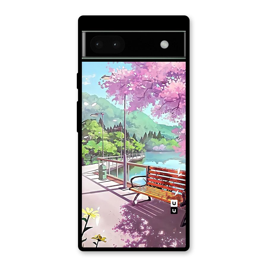 Beautiful Cherry Blossom Landscape Glass Back Case for Google Pixel 6a