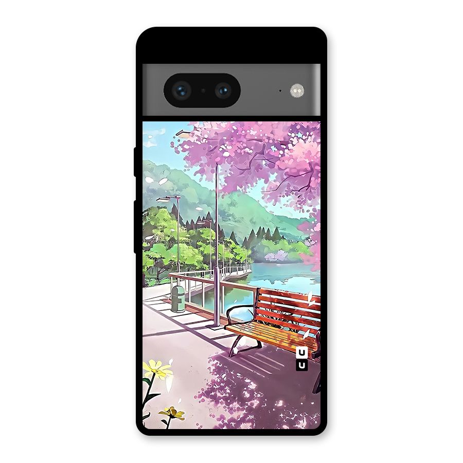Beautiful Cherry Blossom Landscape Glass Back Case for Google Pixel 7