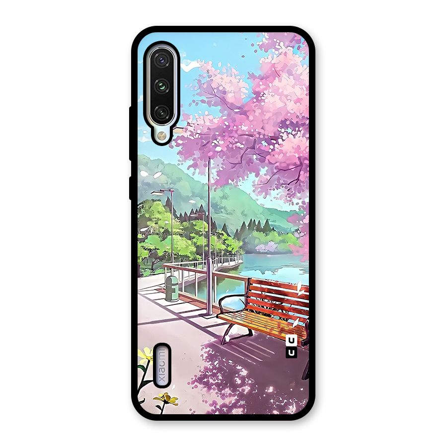 Beautiful Cherry Blossom Landscape Glass Back Case for Mi A3