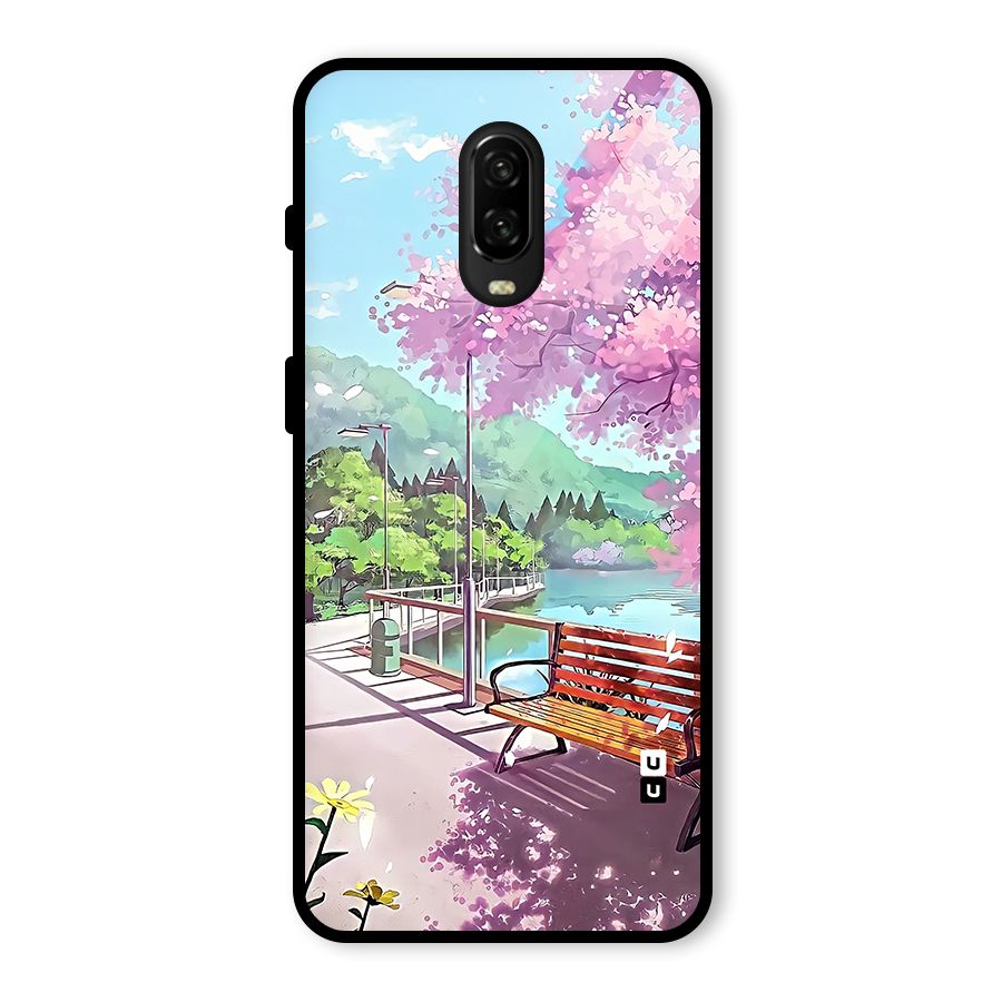 Beautiful Cherry Blossom Landscape Glass Back Case for OnePlus 6T
