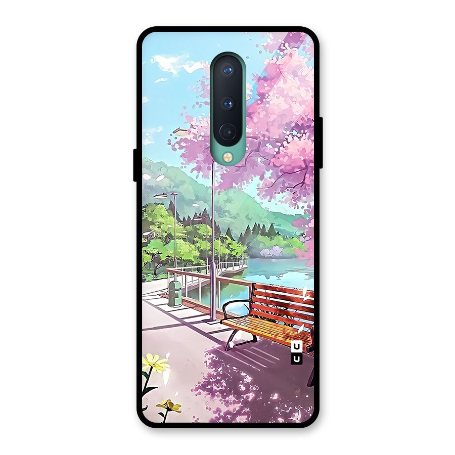 Beautiful Cherry Blossom Landscape Glass Back Case for OnePlus 8