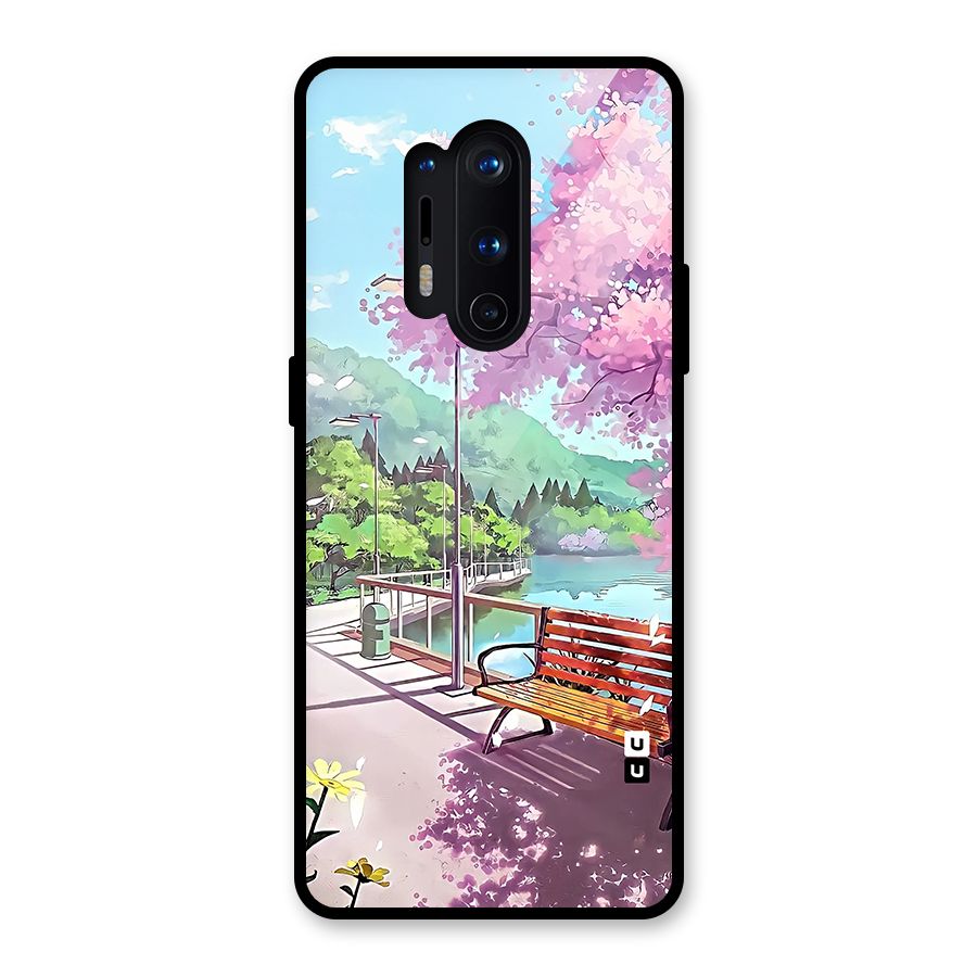 Beautiful Cherry Blossom Landscape Glass Back Case for OnePlus 8 Pro