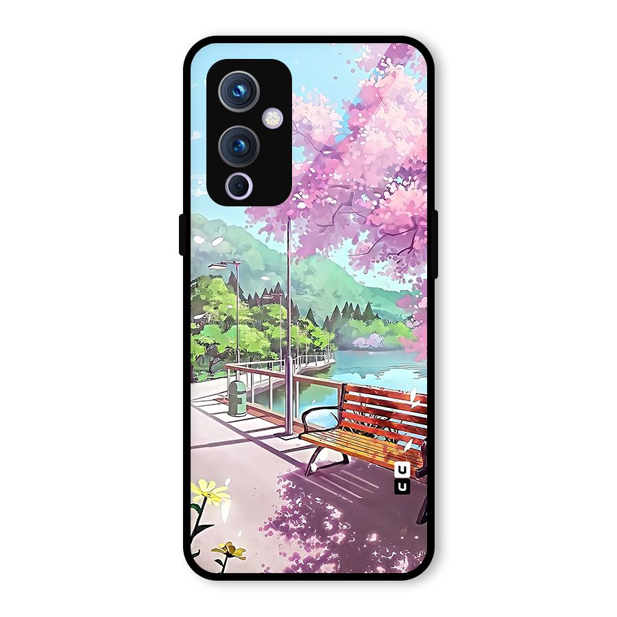 Beautiful Cherry Blossom Landscape Glass Back Case for OnePlus 9