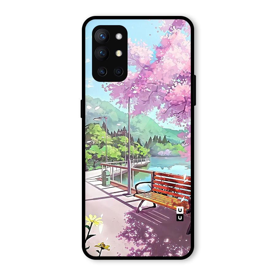 Beautiful Cherry Blossom Landscape Glass Back Case for OnePlus 9R
