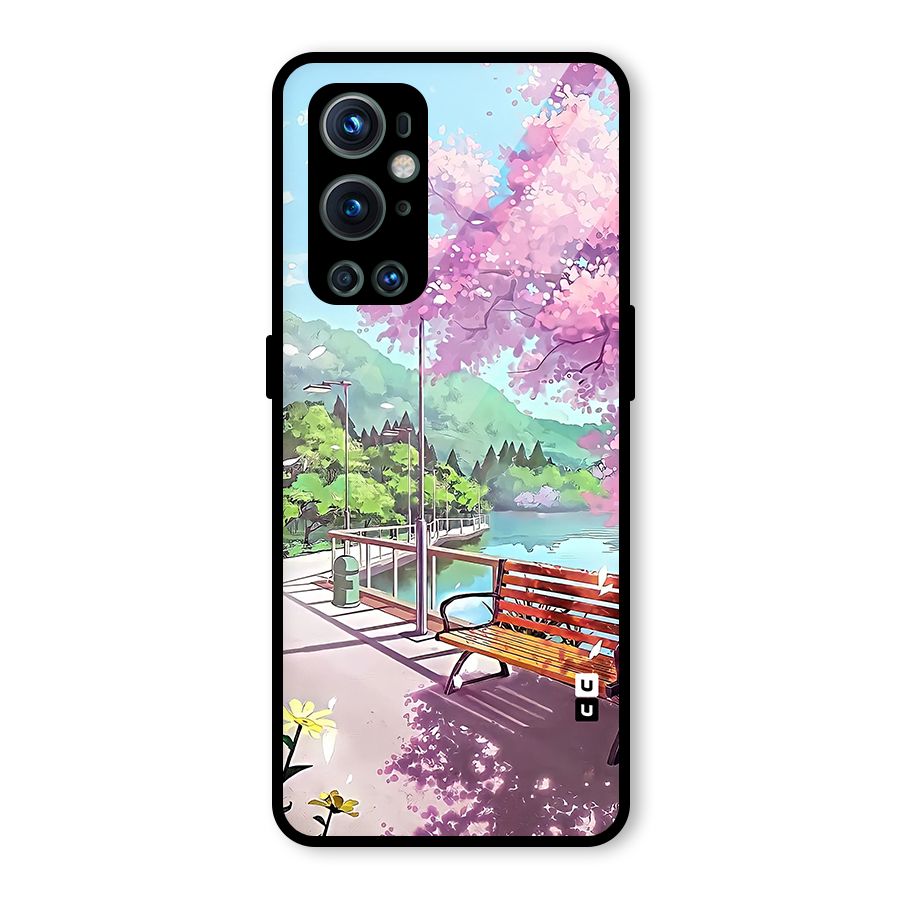 Beautiful Cherry Blossom Landscape Glass Back Case for OnePlus 9 Pro