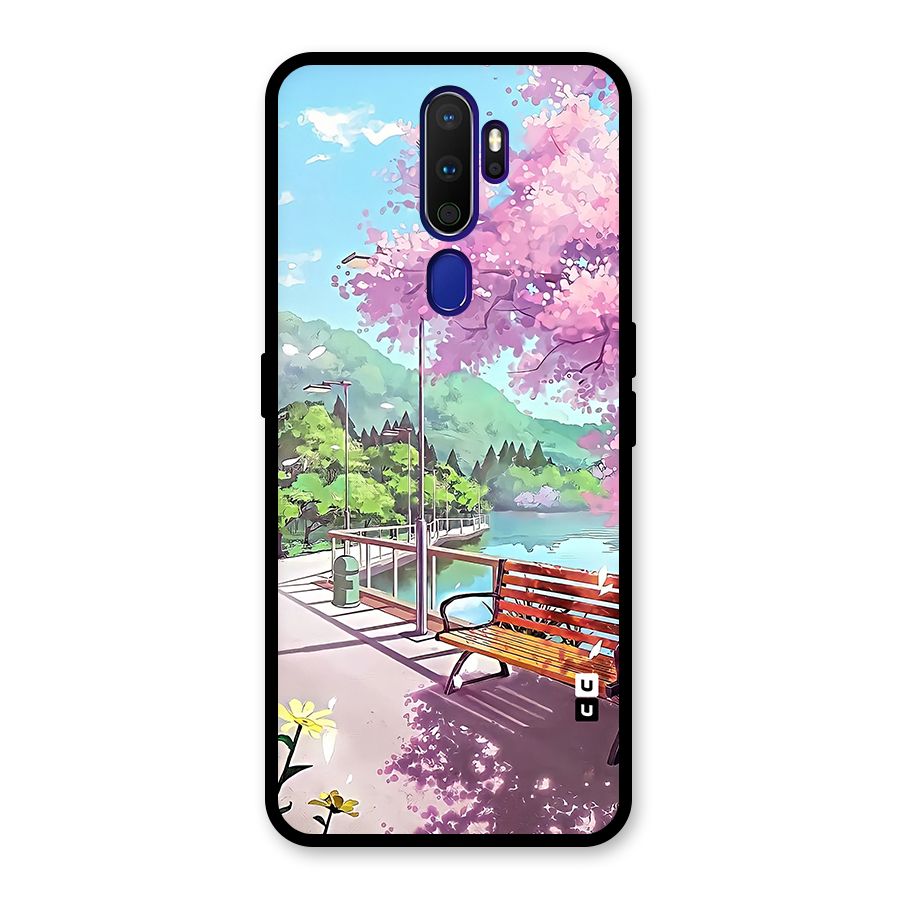 Beautiful Cherry Blossom Landscape Glass Back Case for Oppo A9 (2020)