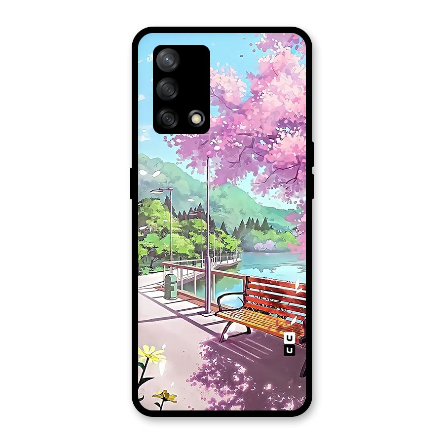 Beautiful Cherry Blossom Landscape Glass Back Case for Oppo F19