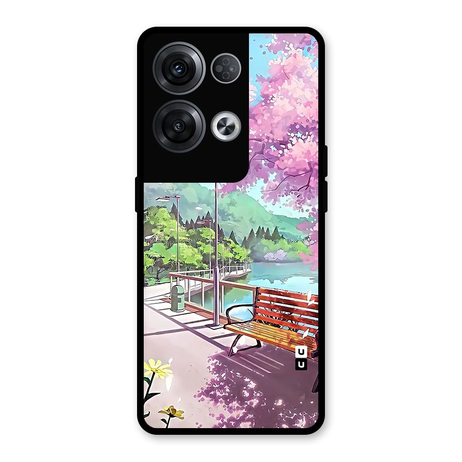Beautiful Cherry Blossom Landscape Glass Back Case for Oppo Reno8 Pro 5G