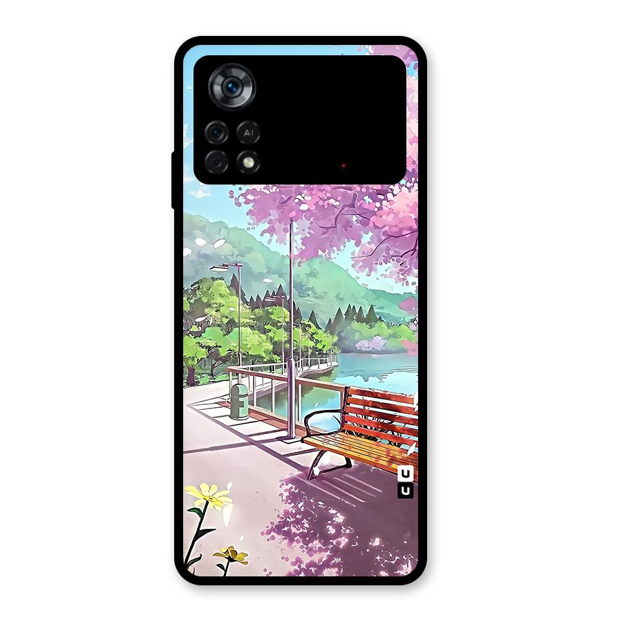Beautiful Cherry Blossom Landscape Glass Back Case for Poco X4 Pro 5G