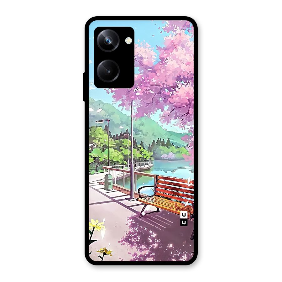 Beautiful Cherry Blossom Landscape Glass Back Case for Realme 10 Pro