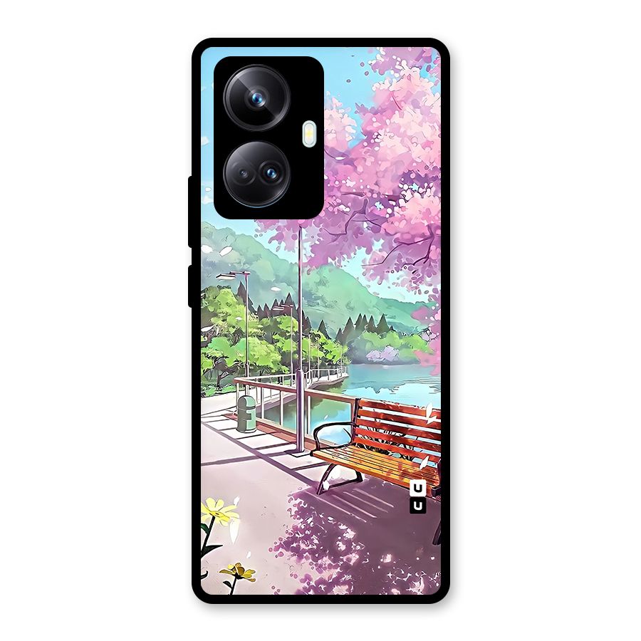 Beautiful Cherry Blossom Landscape Glass Back Case for Realme 10 Pro Plus