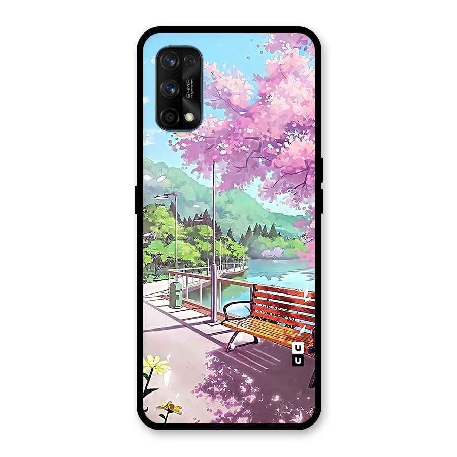 Beautiful Cherry Blossom Landscape Glass Back Case for Realme 7 Pro