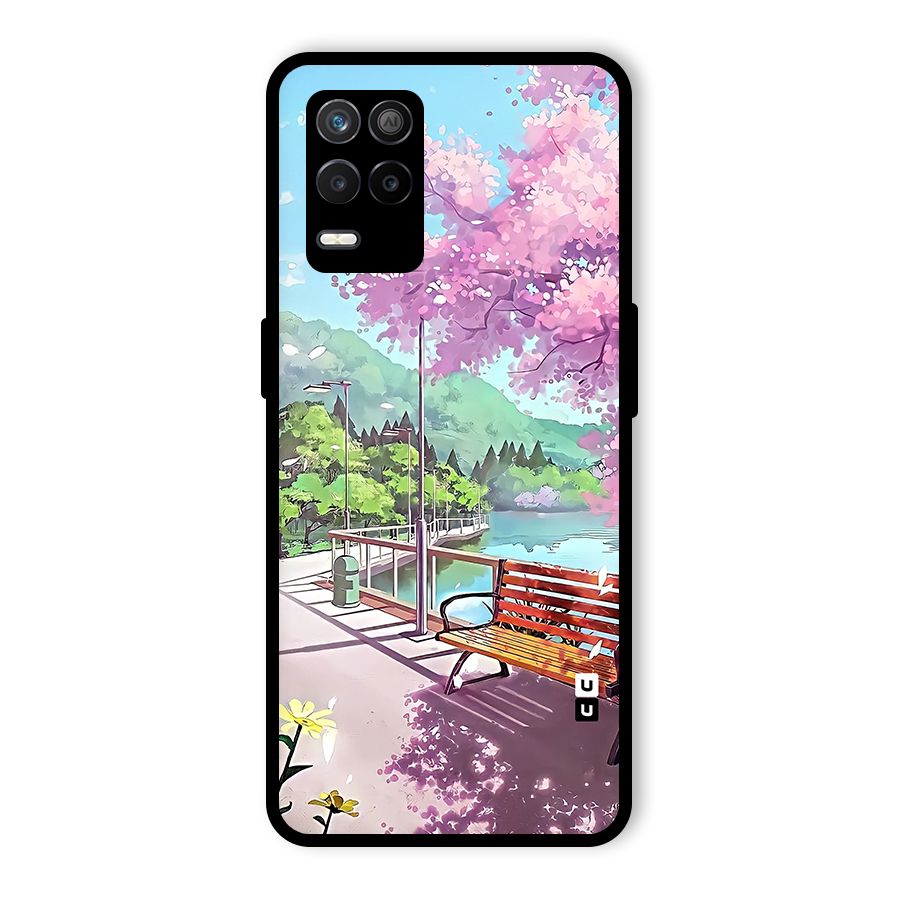 Beautiful Cherry Blossom Landscape Glass Back Case for Realme 8 5G