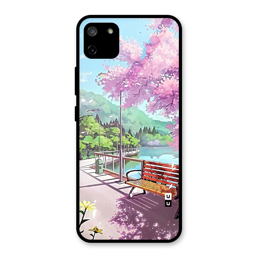 Beautiful Cherry Blossom Landscape Glass Back Case for Realme C11