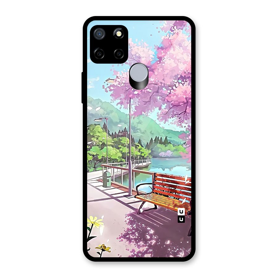 Beautiful Cherry Blossom Landscape Glass Back Case for Realme C12
