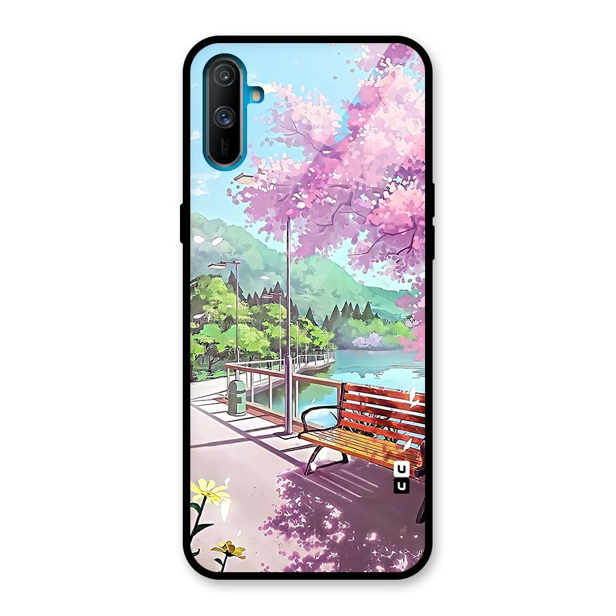 Beautiful Cherry Blossom Landscape Glass Back Case for Realme C3
