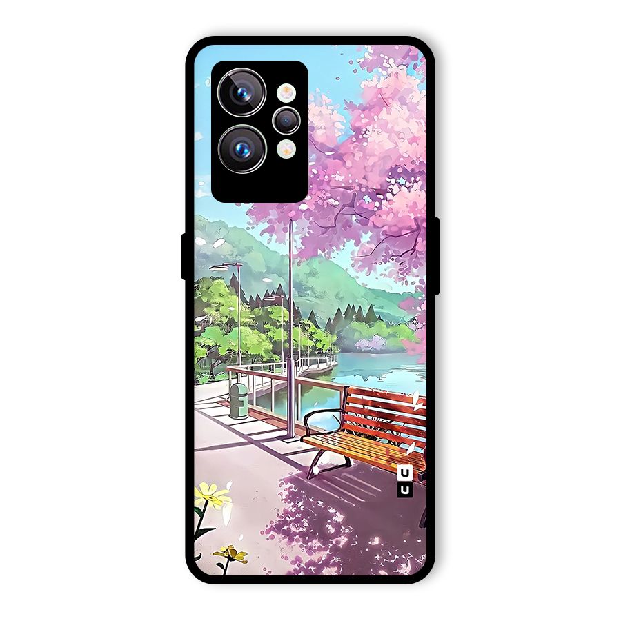 Beautiful Cherry Blossom Landscape Glass Back Case for Realme GT2 Pro