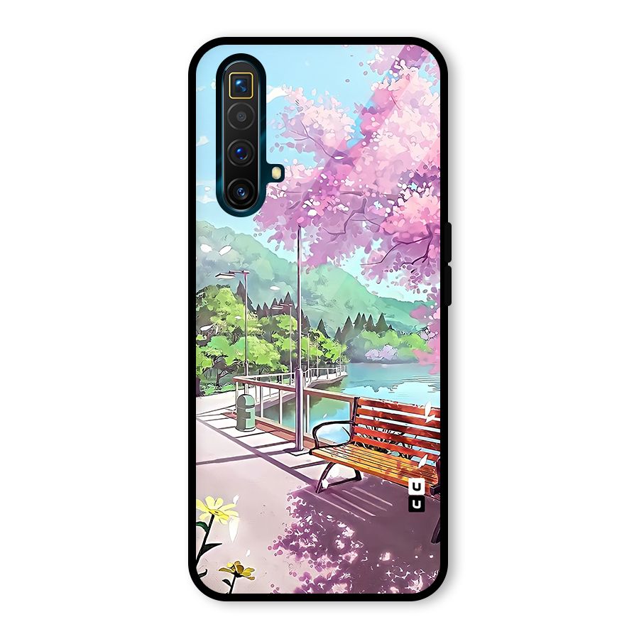 Beautiful Cherry Blossom Landscape Glass Back Case for Realme X3