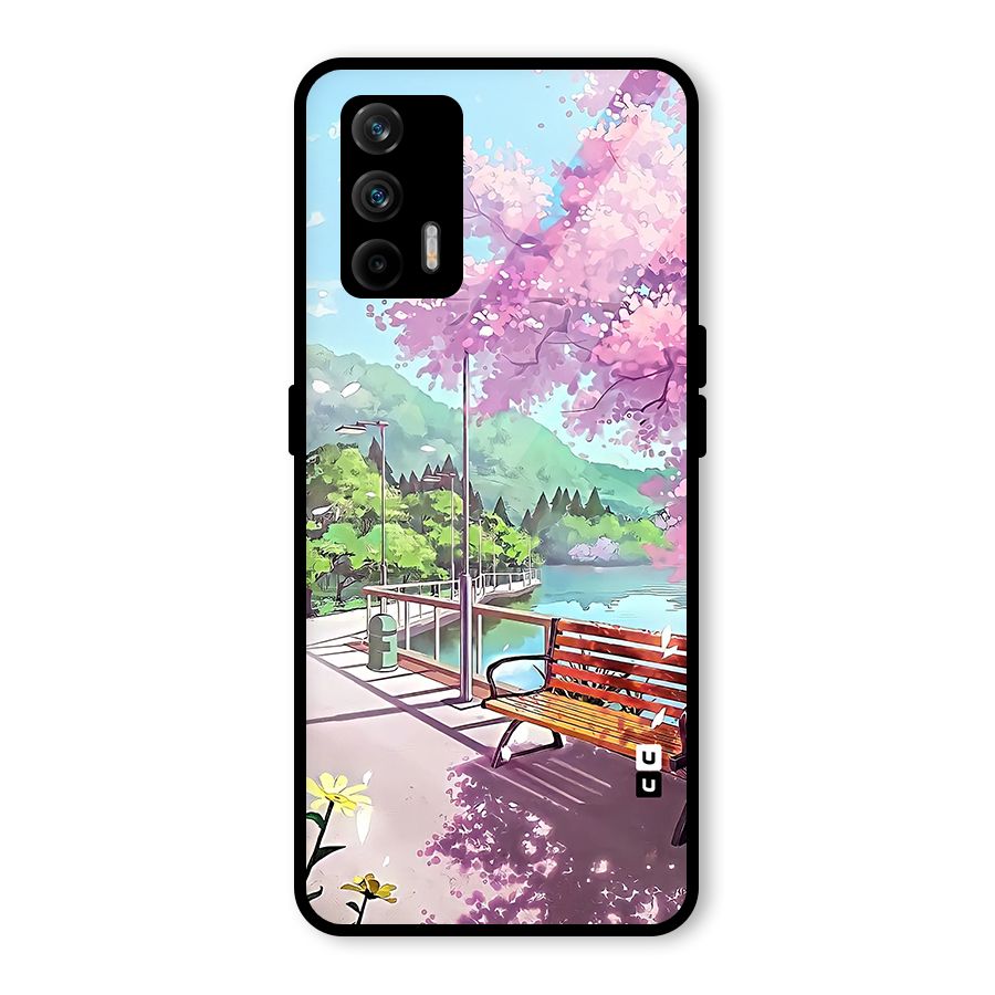 Beautiful Cherry Blossom Landscape Glass Back Case for Realme X7 Max