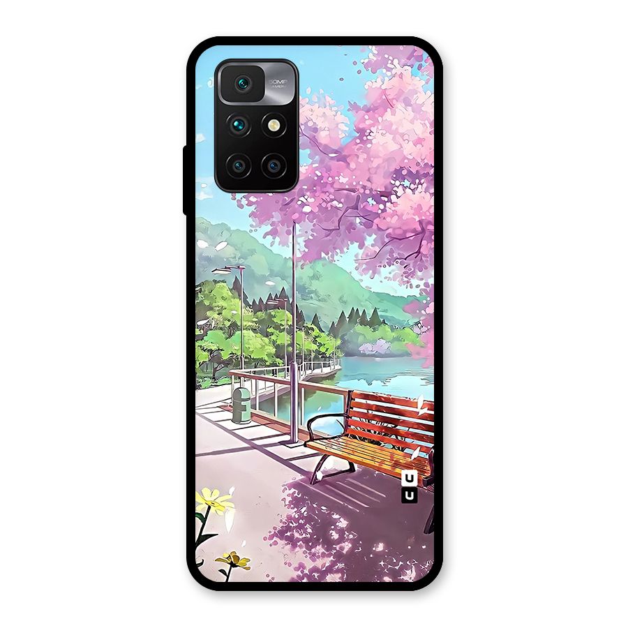 Beautiful Cherry Blossom Landscape Glass Back Case for Redmi 10 Prime