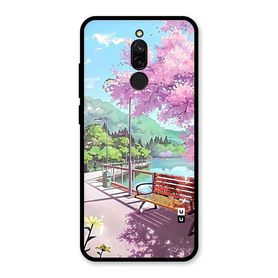 Beautiful Cherry Blossom Landscape Glass Back Case for Redmi 8