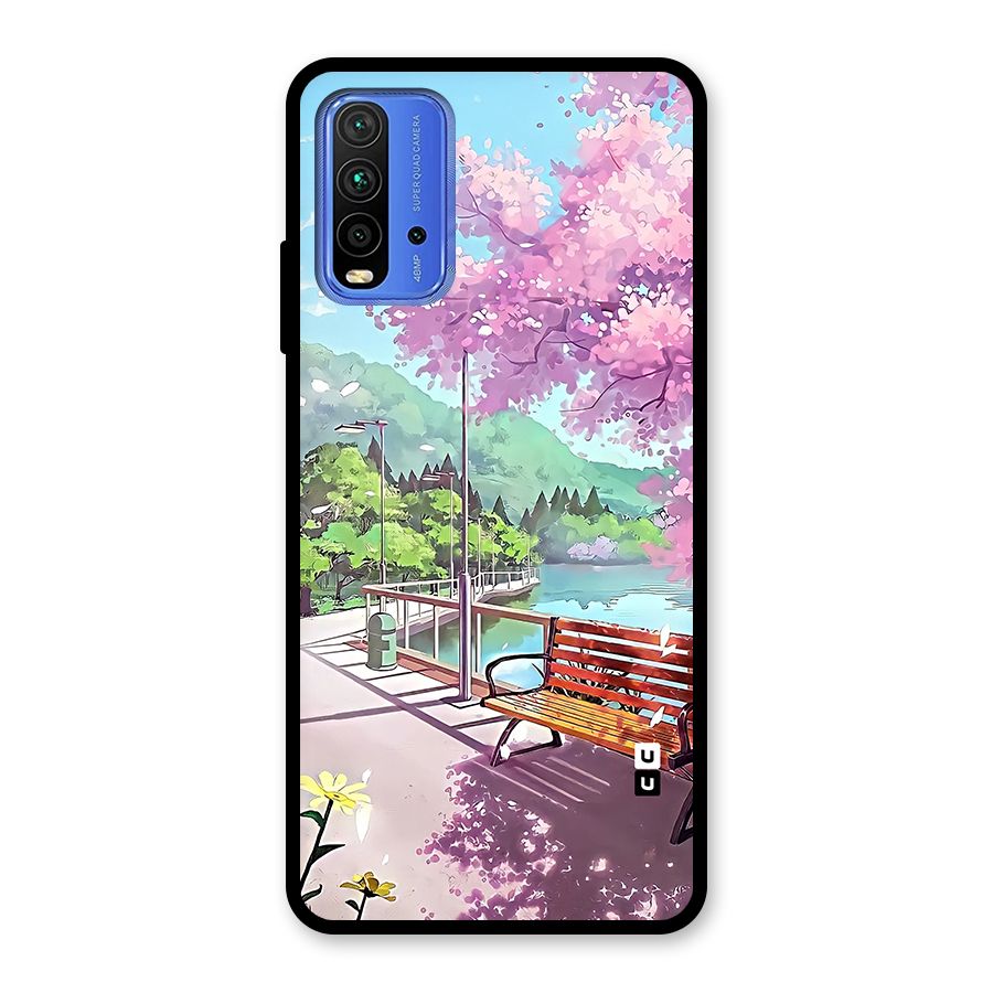 Beautiful Cherry Blossom Landscape Glass Back Case for Redmi 9 Power