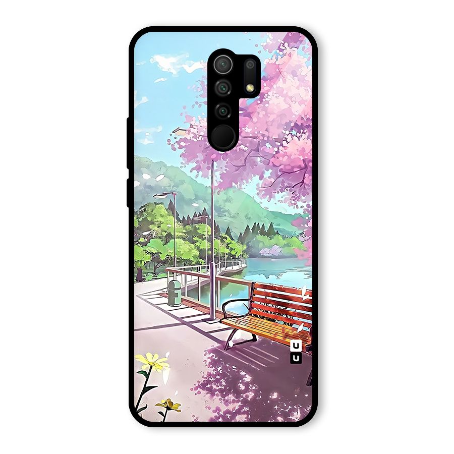 Beautiful Cherry Blossom Landscape Glass Back Case for Redmi 9 Prime