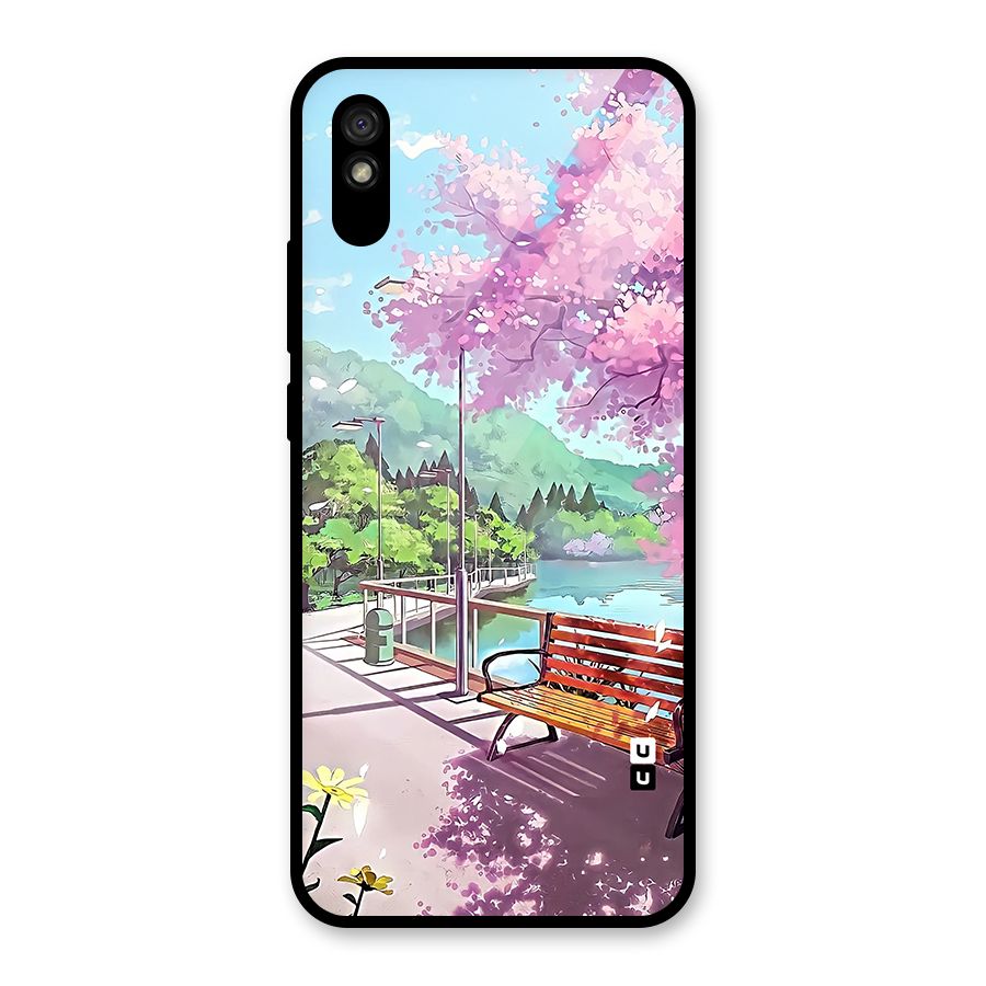 Beautiful Cherry Blossom Landscape Glass Back Case for Redmi 9i
