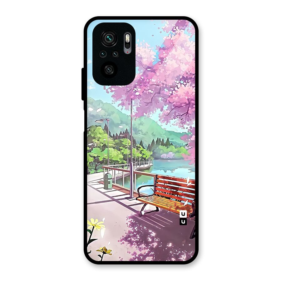 Beautiful Cherry Blossom Landscape Glass Back Case for Redmi Note 10S