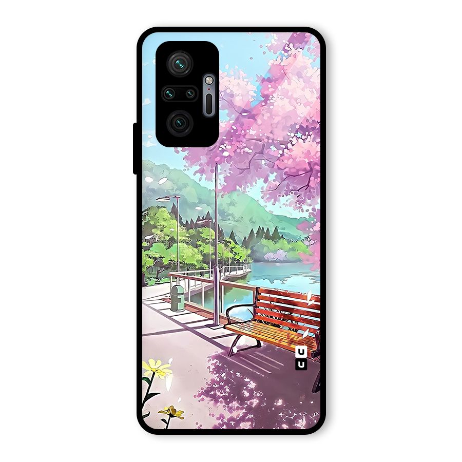 Beautiful Cherry Blossom Landscape Glass Back Case for Redmi Note 10 Pro