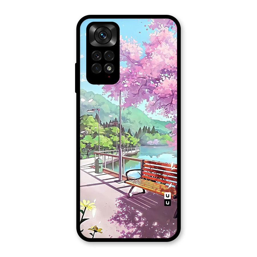 Beautiful Cherry Blossom Landscape Glass Back Case for Redmi Note 11