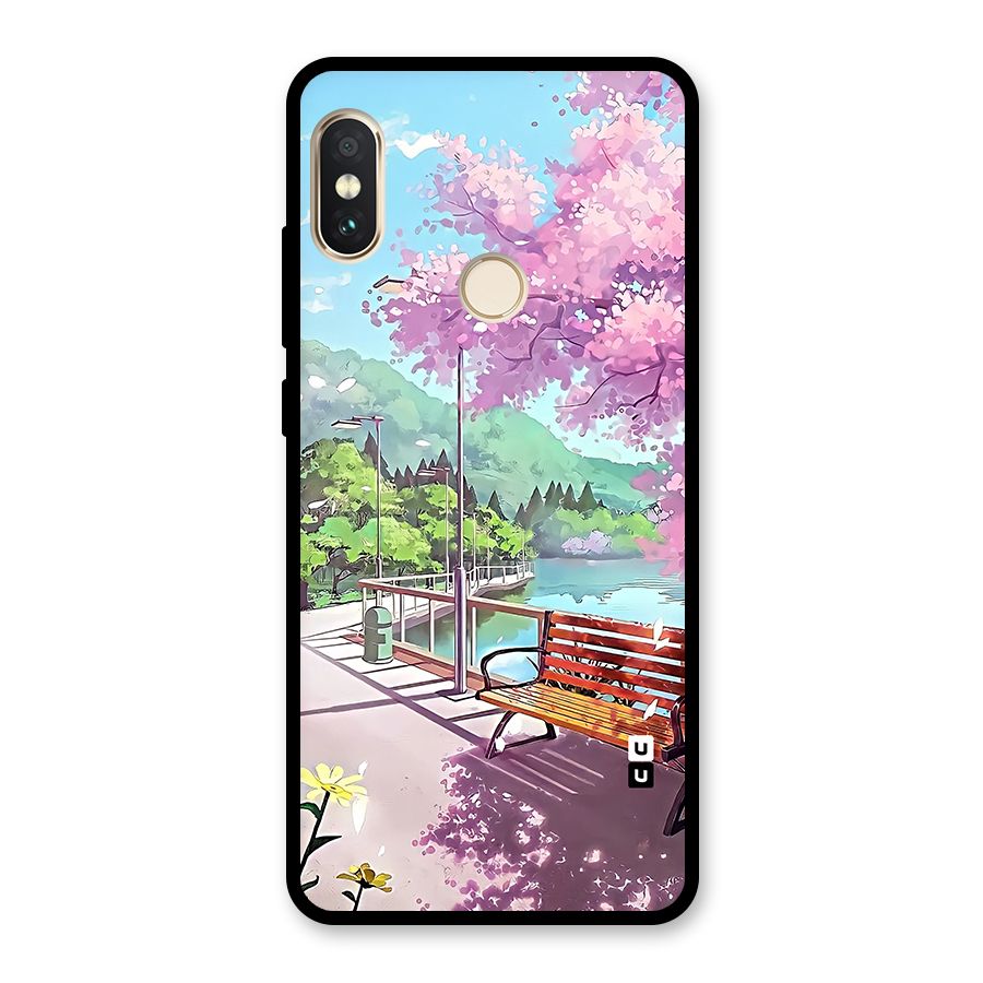 Beautiful Cherry Blossom Landscape Glass Back Case for Redmi Note 5 Pro