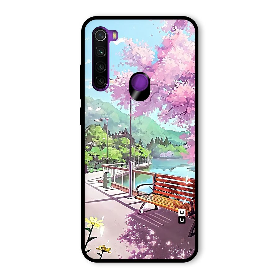 Beautiful Cherry Blossom Landscape Glass Back Case for Redmi Note 8