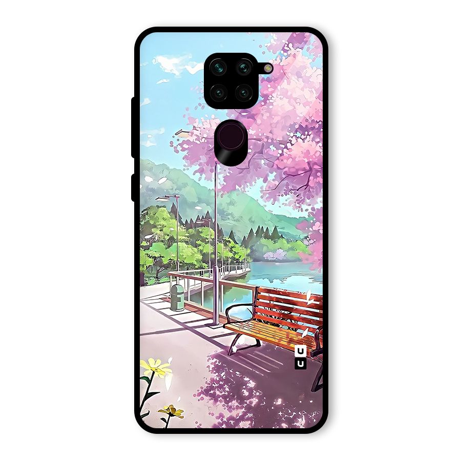 Beautiful Cherry Blossom Landscape Glass Back Case for Redmi Note 9