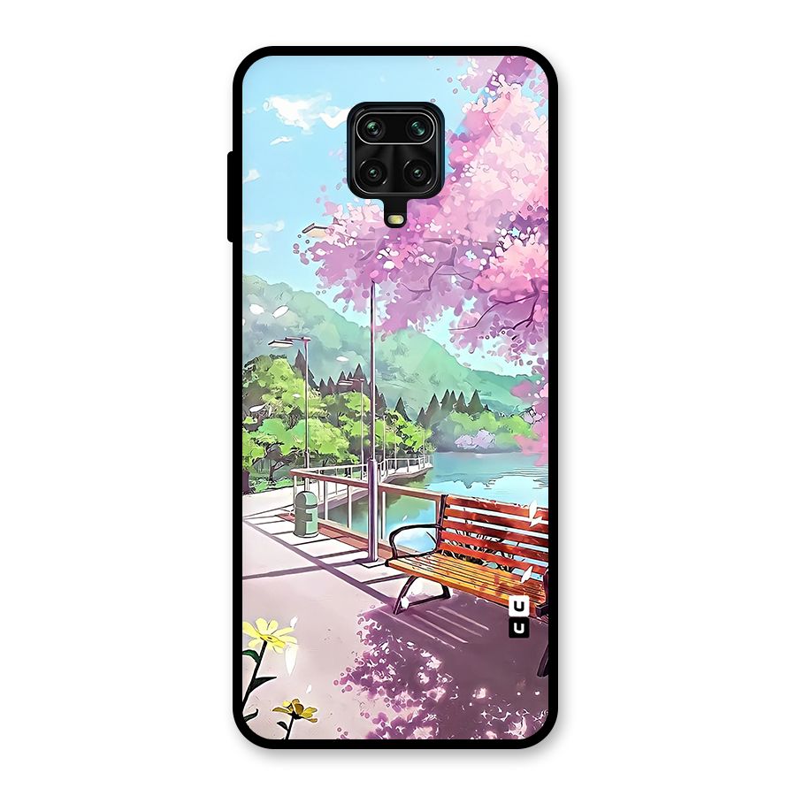 Beautiful Cherry Blossom Landscape Glass Back Case for Redmi Note 9 Pro