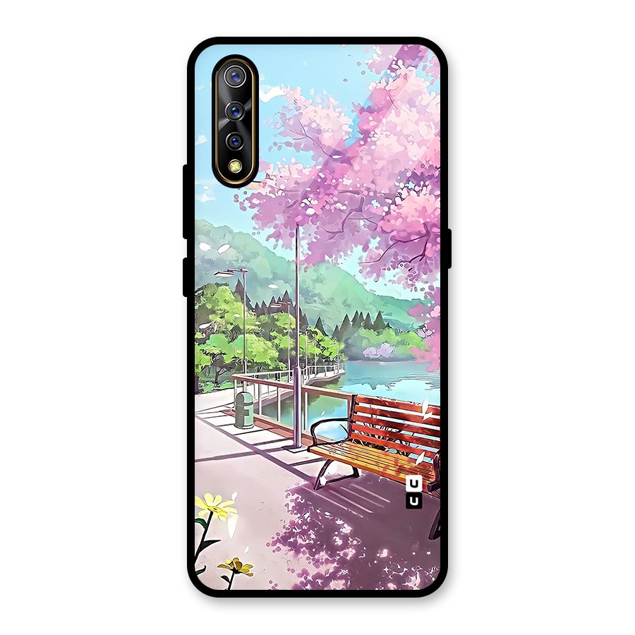 Beautiful Cherry Blossom Landscape Glass Back Case for Vivo S1