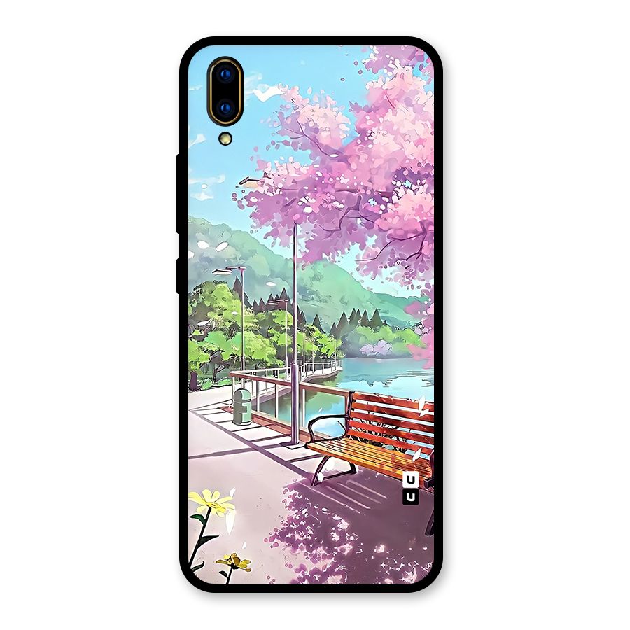 Beautiful Cherry Blossom Landscape Glass Back Case for Vivo V11 Pro
