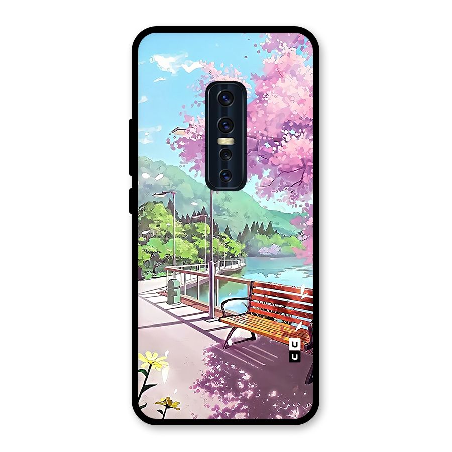Beautiful Cherry Blossom Landscape Glass Back Case for Vivo V17 Pro